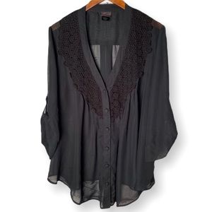 Torrid | Sheer Black Blouse